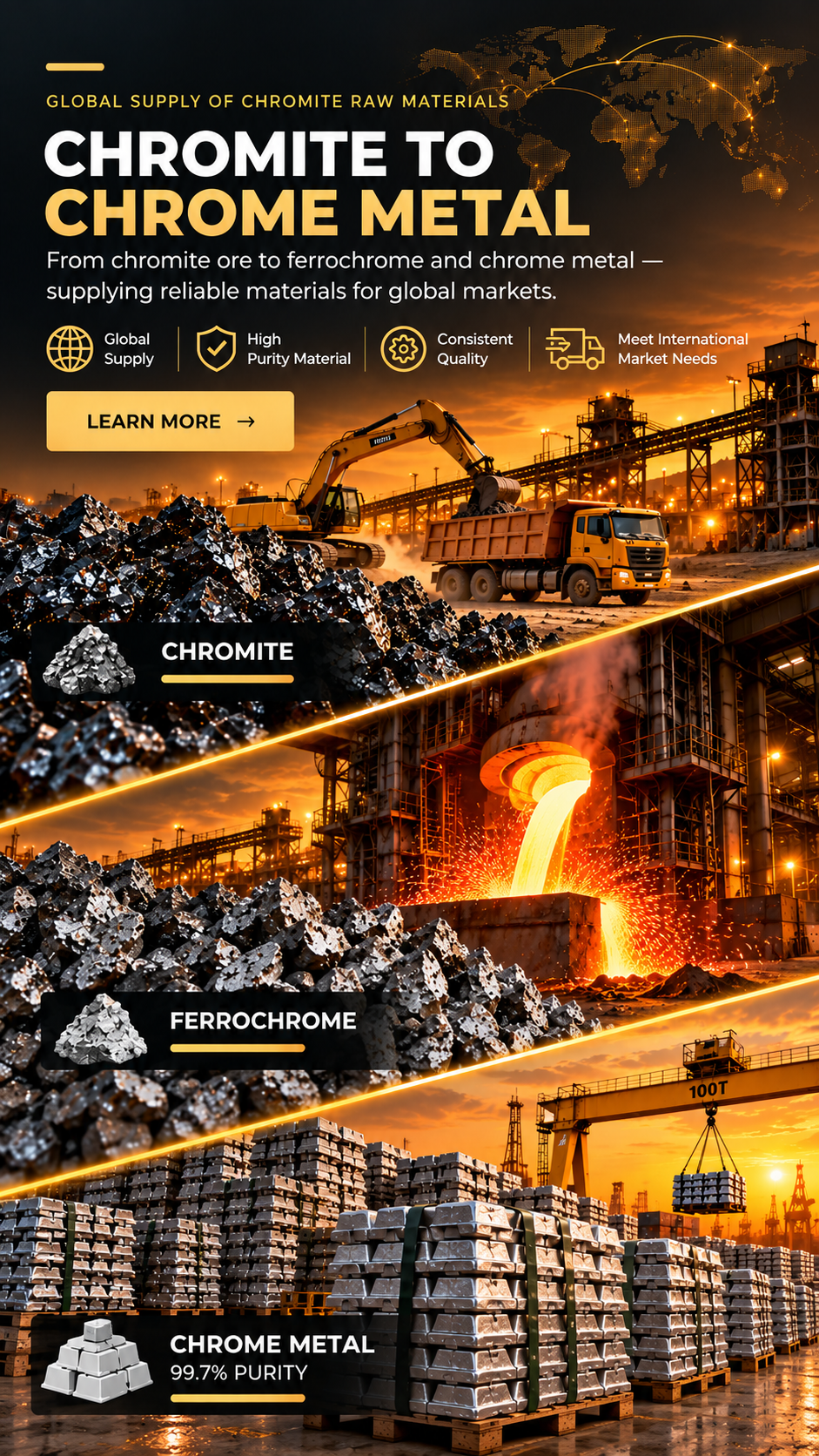 Chromite to Chrome Metal Supply Chain